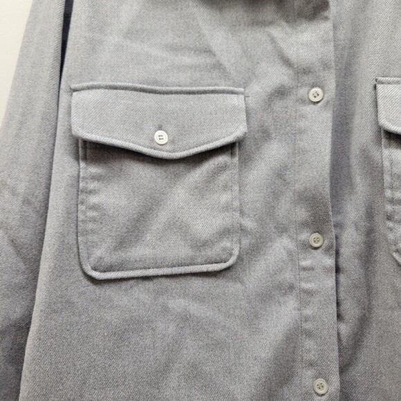 H&M Mens Gray Longsleeve Button Front Shacket Shirt Size Medium - Picture 4 of 7